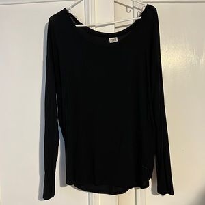 Pink Victoria’s Secret Long Sleeve Black Top Size Medium